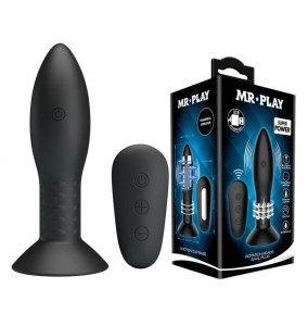 MR PLAY - Remote-Controlled Rotation Beads Anal Plug (Chargeable - Black)